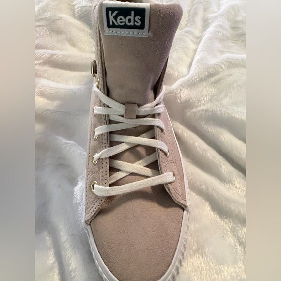 Keds Suede High-Tops in Beige and Sage - Picture 4 of 7